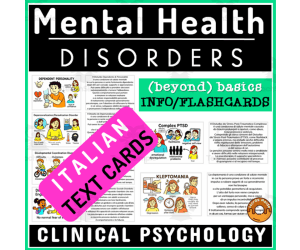 Mental Health Italian Terminology Flashcard Disorders Diseases