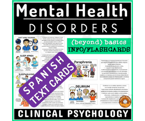 Mental Health Spanish Terminology Flashcard Disorders Diseases