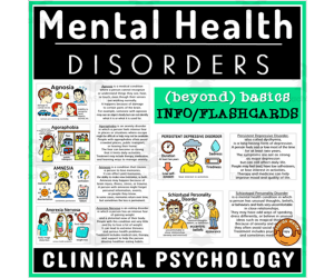 Mental Health Terminology Flashcard Disorders Diseases