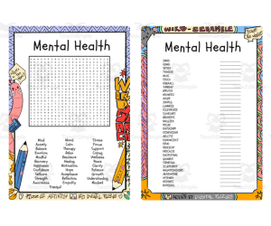Mental Health word search & scramble