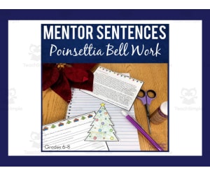 Mentor Sentences Poinsettia Bell Work