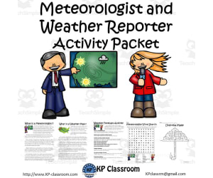 Meteorologist and Weather Reporter No Prep Activity Packet and Worksheets