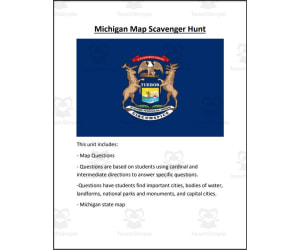 Michigan Map Scavenger Hunt