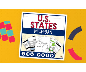 Michigan State Unit Study (Capital, Bird, Flower, Flag, Animal)