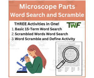 Microscope Parts Word Search and Scramble Activity