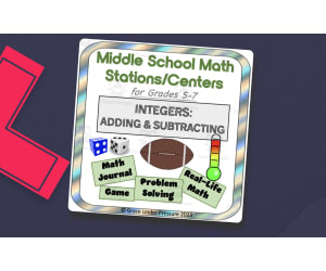 Middle School Math Stations or Centers: Adding and Subtracting Integers