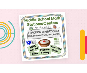 Middle School Math Stations or Centers: Fraction Operations + - x /