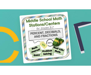 Middle School Math Stations: or Centers: Percent, Decimals, Fractions