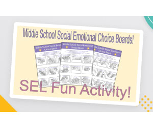 Middle School SEL Choice Boards – Tic-Tac-Toe Set