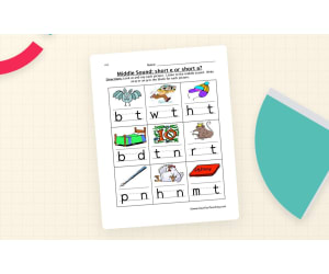 Middle Sounds E or A Worksheet