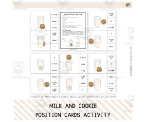 Milk and Cookie Position Cards Activity