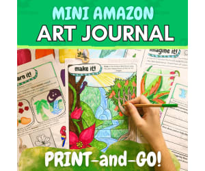 Mini Rainforest Art Journal for Kids: Color in the Amazon