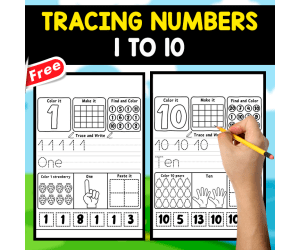MINIBOOK FOR TRACING NUMBERS 1 TO 10 | IN ENGLISH