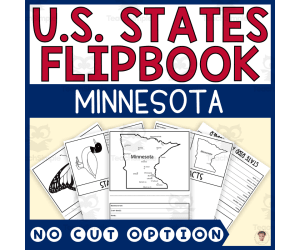 Minnesota State Flipbook (Capital, Bird, Flower, Flag, Animal)