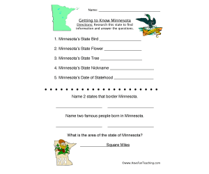 Minnesota Worksheet