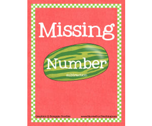 Missing Number Subtraction Activity