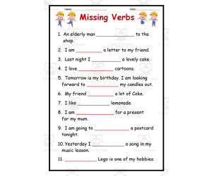 Missing Verbs Worksheet