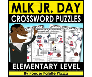 Mlk Day Jr. Crossword Puzzles + Answers - Elementary level