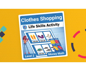 Money Math Life Skills Worksheet: Clothes Shopping Level 2