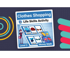 Money Math Life Skills Worksheet: Clothes Shopping Level 3
