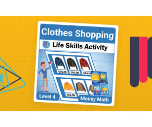 Money Math Life Skills Worksheet: Clothes Shopping Level 4