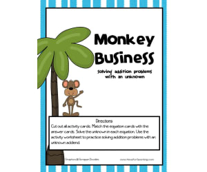 Monkey Business Adding with an Unknown Number Activity