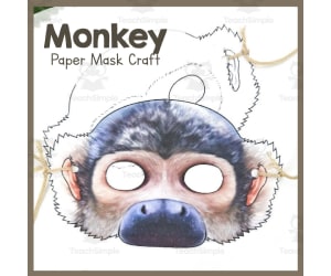 Monkey | Paper Mask | Printable Craft