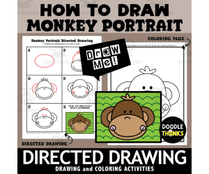 Monkey Portrait Directed Drawing | How To Draw