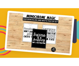 Monochrome Magic: Inspiring Black and White Poster Set and Bulletin Board!