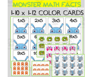 Monster Math Facts | Multiplication Cards {colored}
