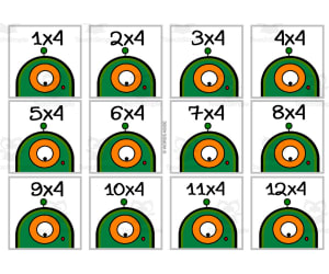 Monster Multiplication Color Cards x4