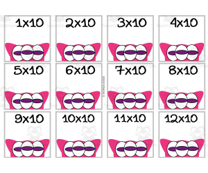 Monster Multiplication Colored Cards x10