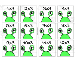 Monster Multiplication Colored Cards x3