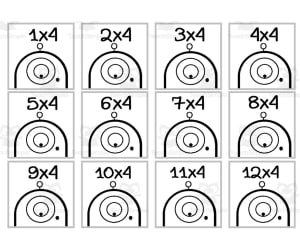 Monster Multiplication Custom Craft Cards x4