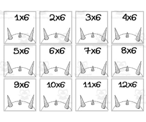 Monster Multiplication Custom Craft Cards x7