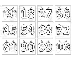 Monster Multiplication Custom Craft Cards x9