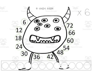 Monster Multiplication Repeated Addition Mats Set 10