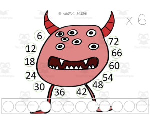 Monster Multiplication Repeated Addition Mats Set 4