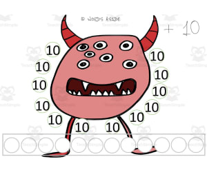 Monster Multiplication Repeated Addition Mats Set 5