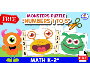 MONSTERS PUZZLES - Numbers 1 to 5