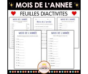 Months of the Year Worksheets in French