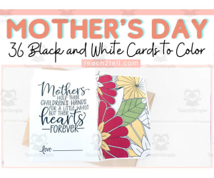 Mothers Day Cards Coloring Activity
