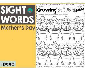 Mother's Day Sight Words