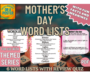 Mother's Day Word List Posters (PDF)
