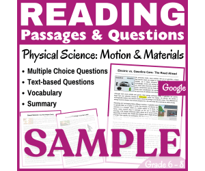 Motion & Materials: SAMPLE Physical Science Reading Passage (Google)