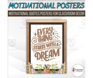 Motivating classroom poster with positive quote | Printable Poster!