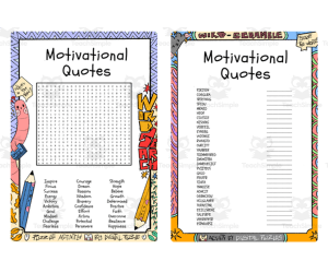 Motivational Quotes word search & scramble