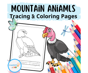 Mountain Animals Coloring Sheets.