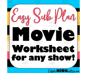 Movie Worksheet Packet to use with ANY Movie: Quick, Easy, Sub Plans!