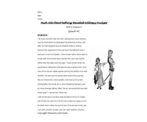 Much Ado About Nothing: Benedick Soliloquy Analysis Compare and Contrast Act 2
